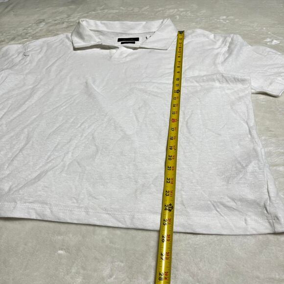 NWT Porter & Ash Linen Blend Polo Men's L White Classic Preppy Summer Staple - Picture 7 of 9